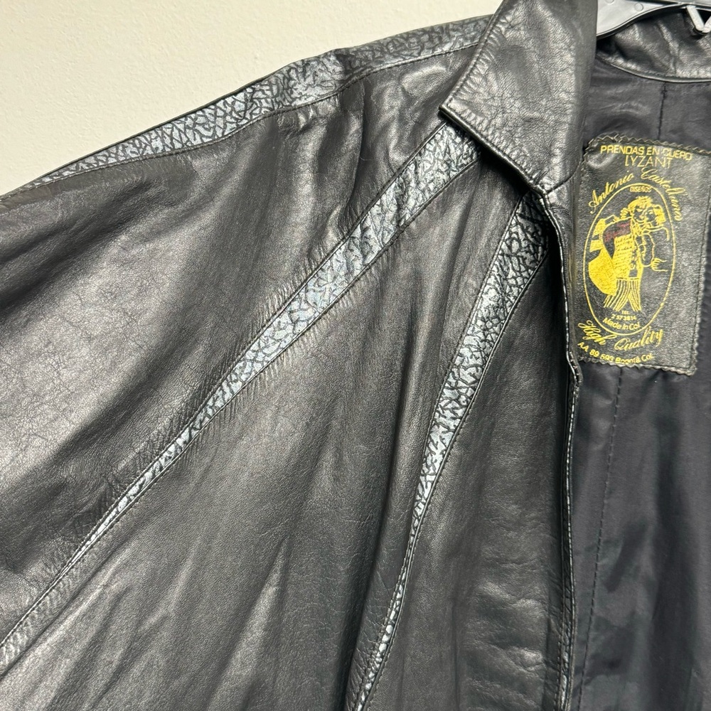 LYZANT Black Leather‎ jacket L - Picture 8 of 14